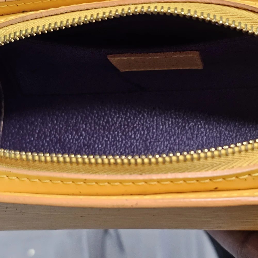 Louis Vuitton Dauphine Yellow and Purple Cosmetic Bag with Elegant Texture - Picture 8 of 16